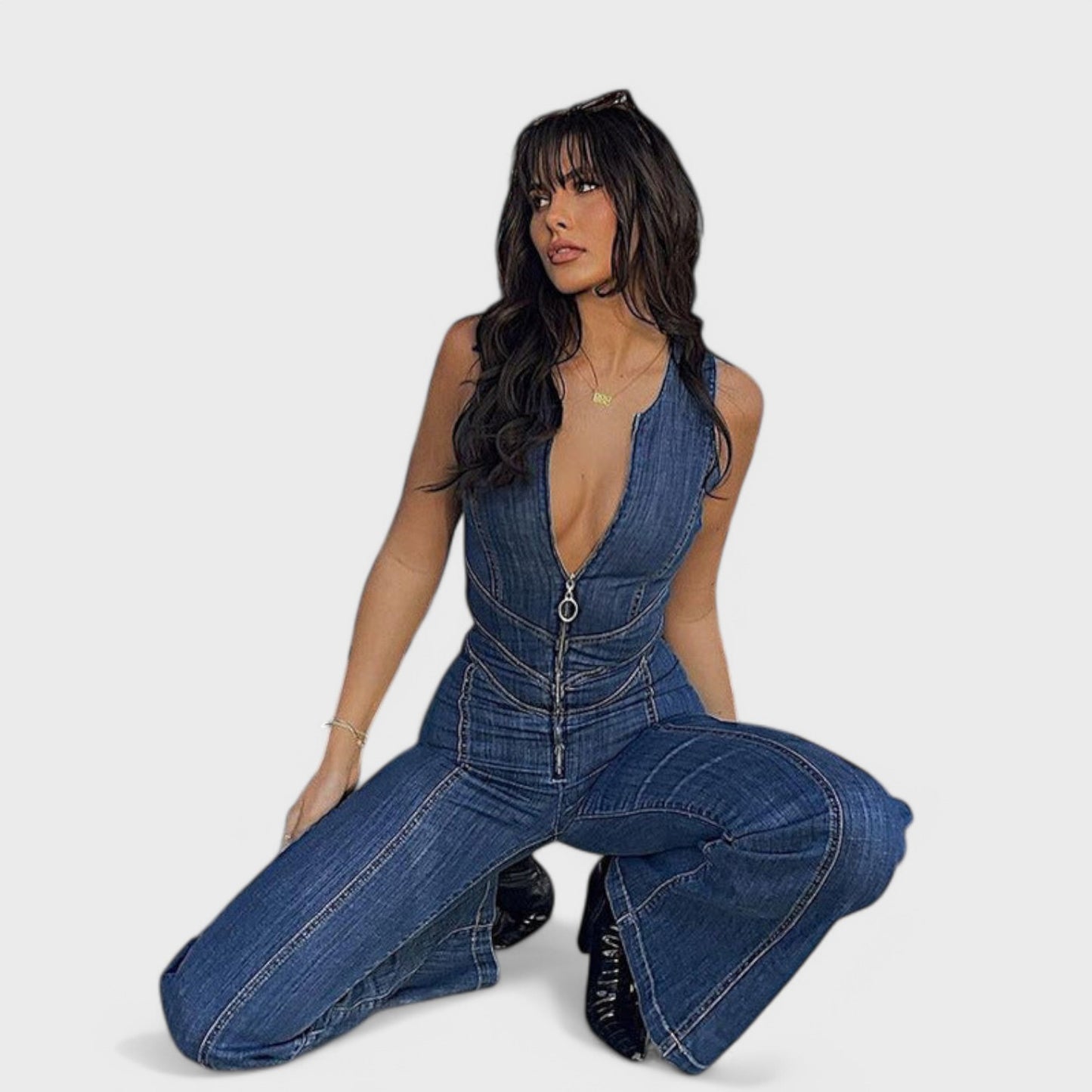 LIVORA - Denim-jumpsuit til kvinder