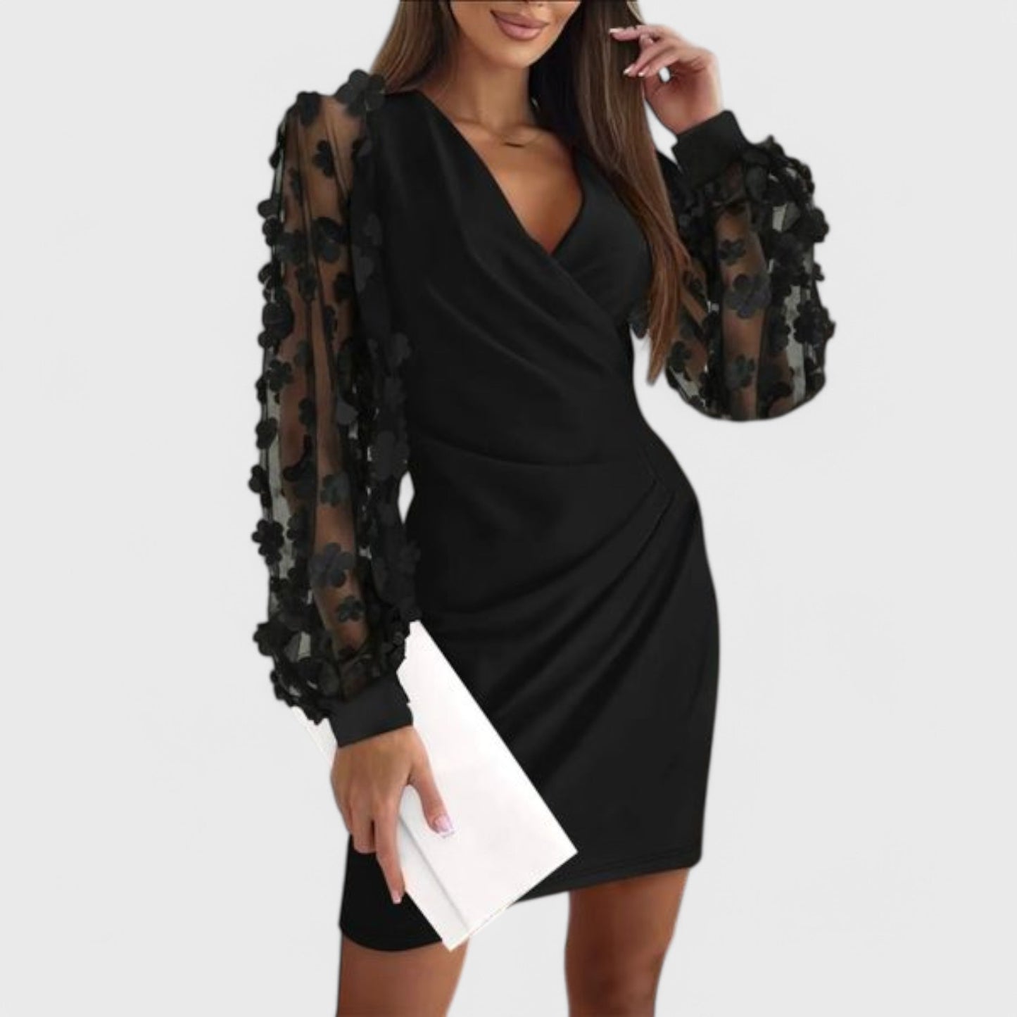 Olivia - Elegant Efterårskjole Med V-hals