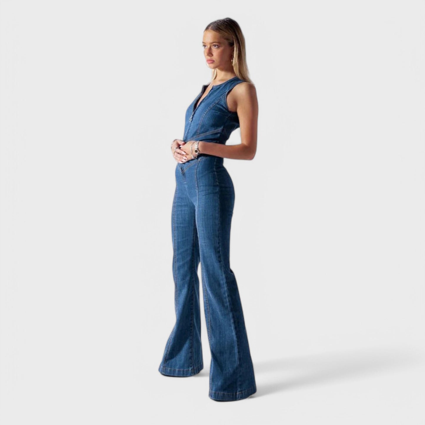 LIVORA - Denim-jumpsuit til kvinder