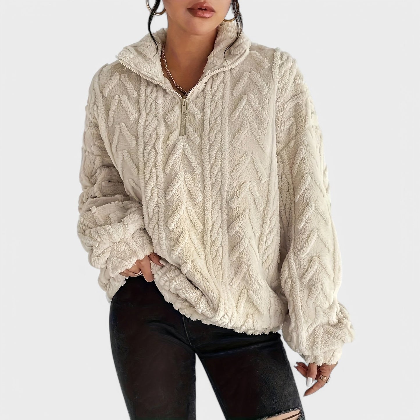 Haze - Elegancki Fleece Sweater