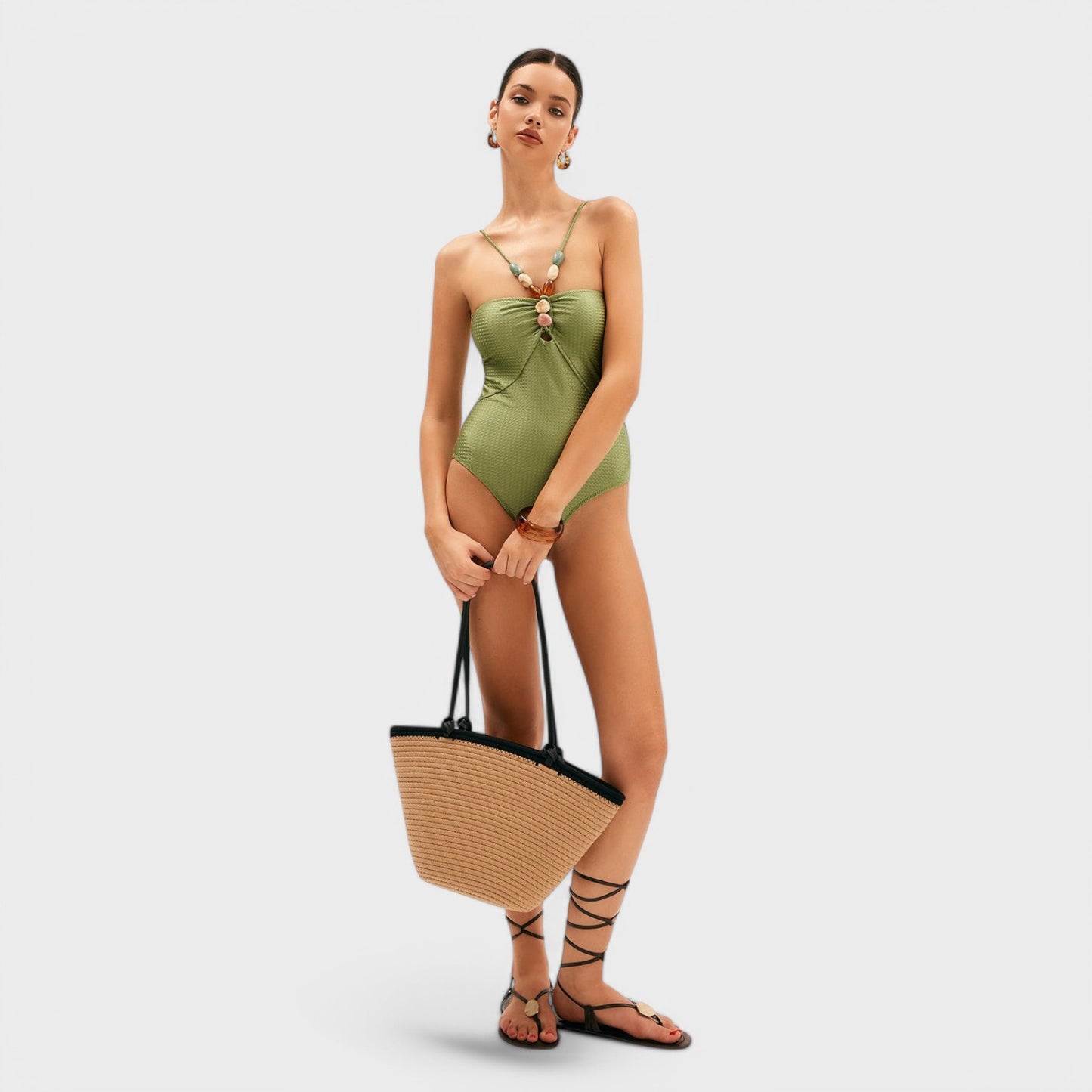 Karlina - Holiday Straw Bag Med Stor Kapacitet
