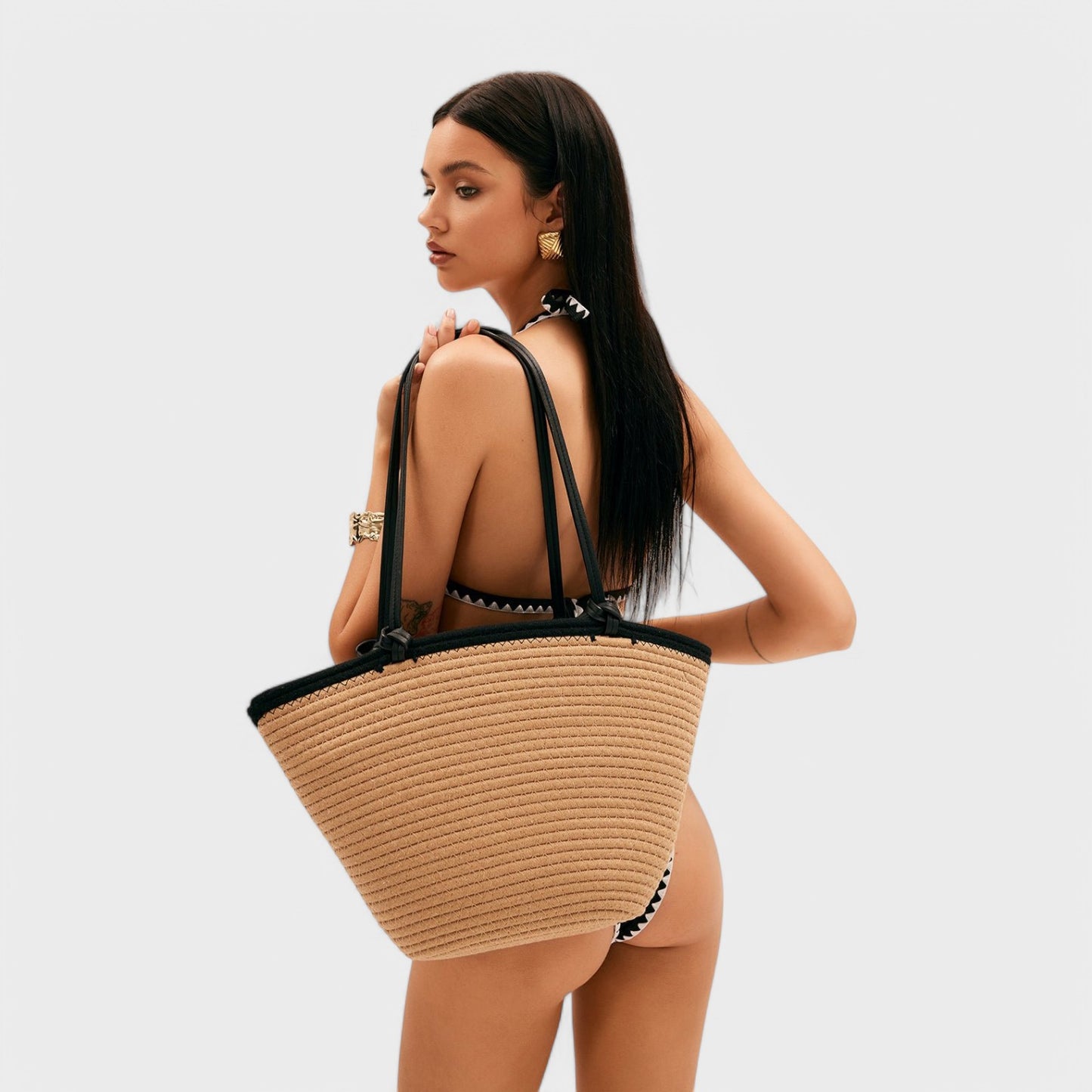 Karlina - Holiday Straw Bag Med Stor Kapacitet