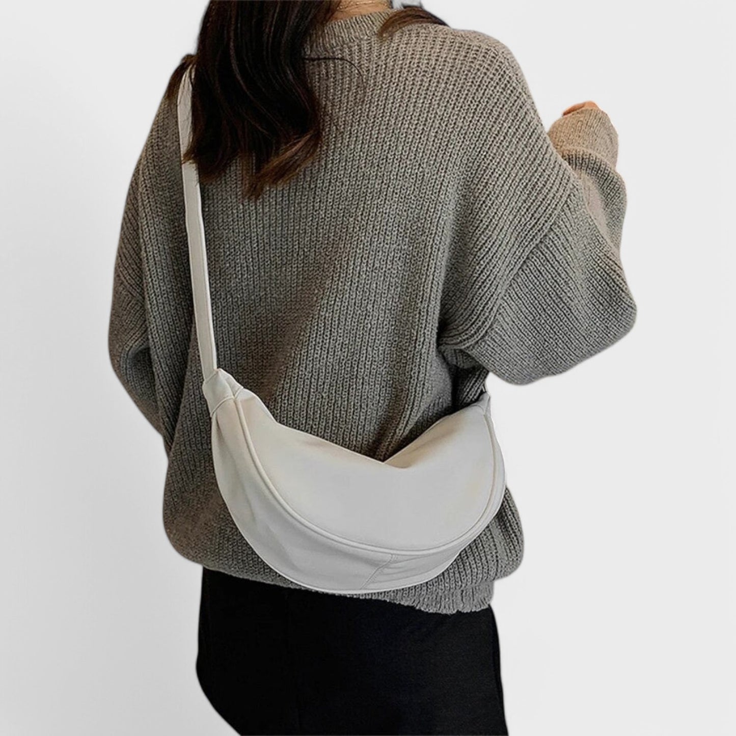 Maria - Minimalistisk Sort Hobo Taske