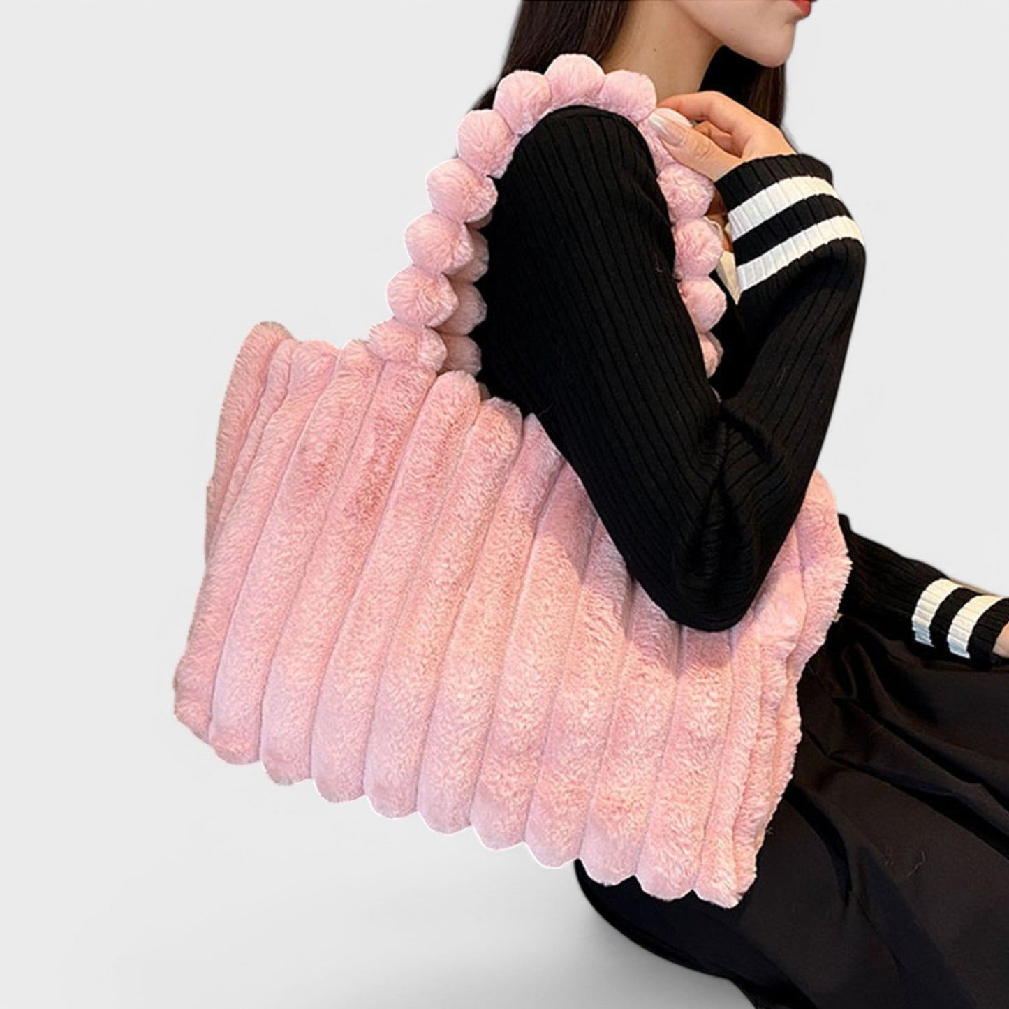 Patricia - Plush Textured Faux Fur Handbag
