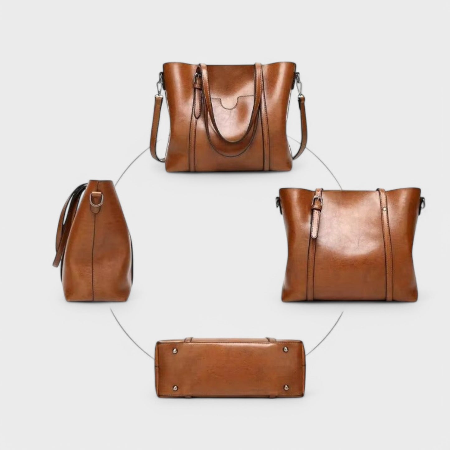 Tanja - Struktureret Læder Skuldertaske