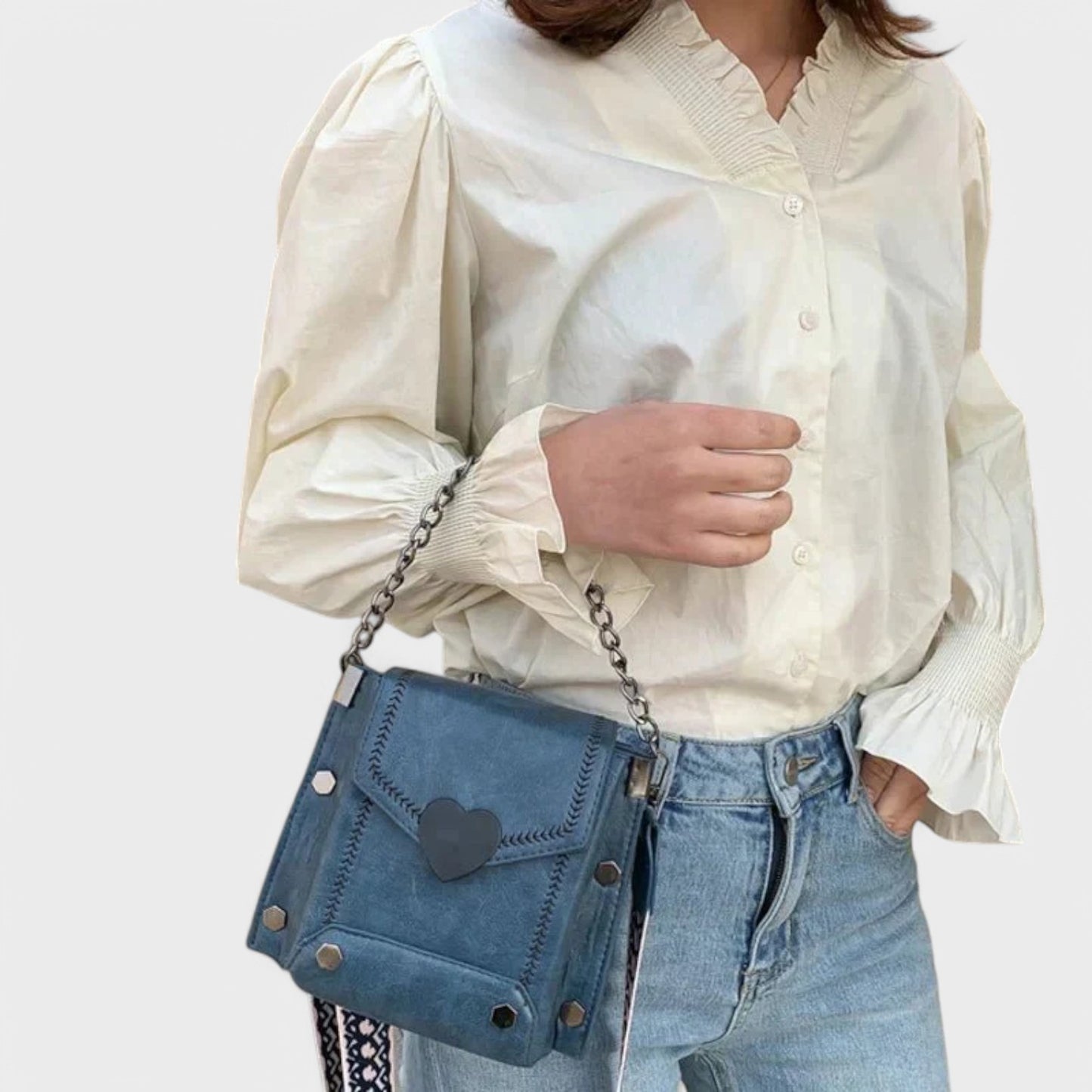 Vibeke- Vintage Hjerte Accent Crossbody Taske