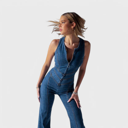 LIVORA - Denim-jumpsuit til kvinder