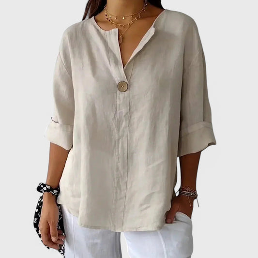 Jessa - Afslappet bluse med V-hals