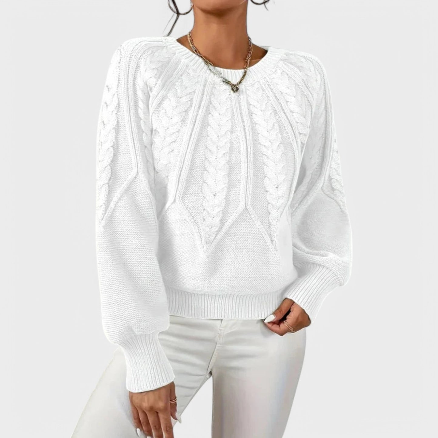 Mila - Elegant Sweater Med Fletning