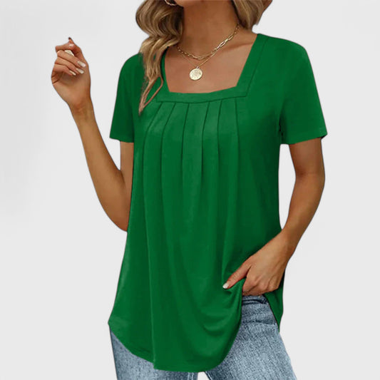 Athena - Sommer Elegant Plisseret Bluse