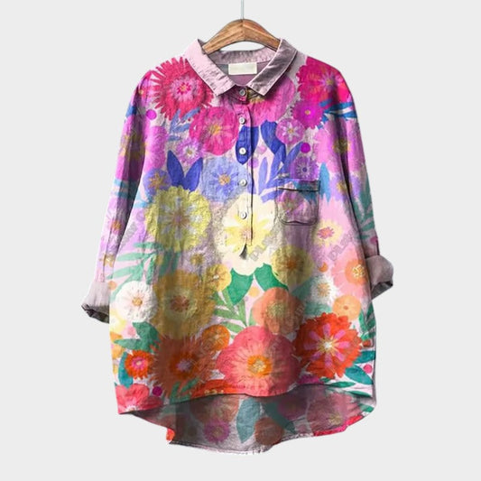 Liv - Skjorte med Vintage-blomsterprint