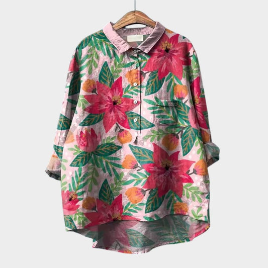 Liv - Skjorte med Vintage-blomsterprint