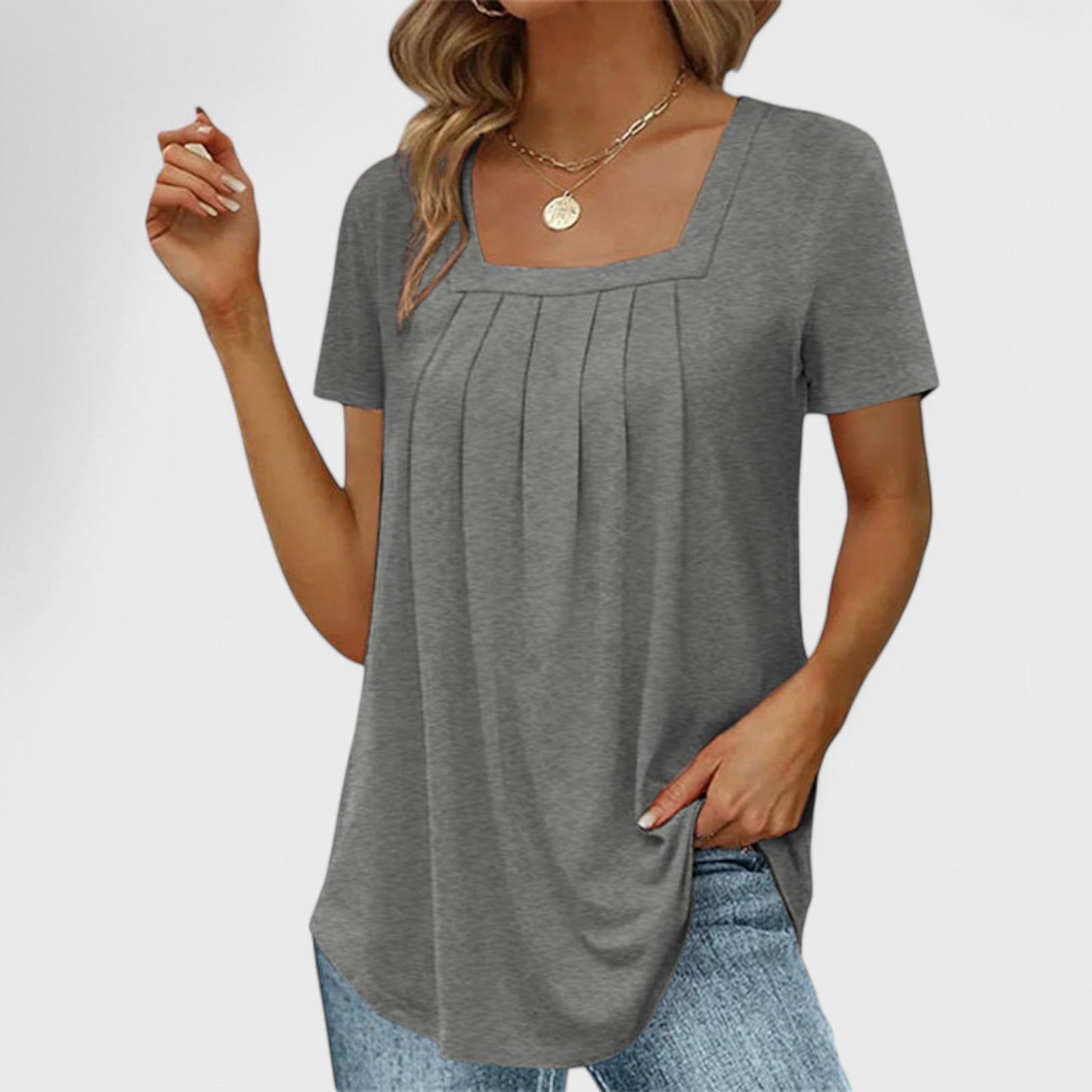 Athena - Sommer Elegant Plisseret Bluse