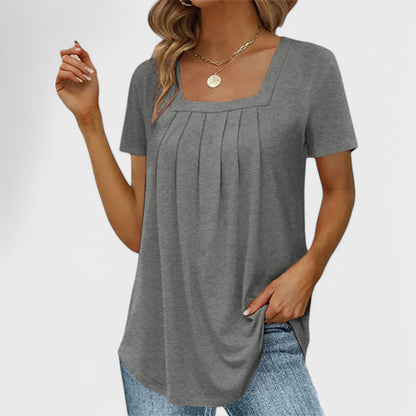 Athena - Sommer Elegant Plisseret Bluse