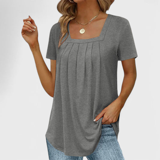 Athena - Sommer Elegant Plisseret Bluse