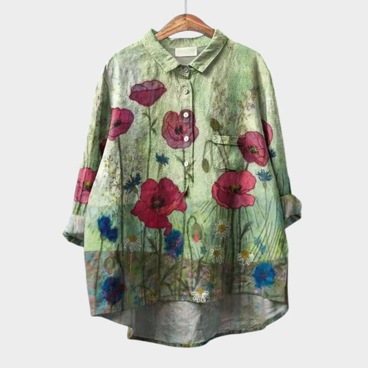 Lena - Skjorte med Vintage-blomsterprint