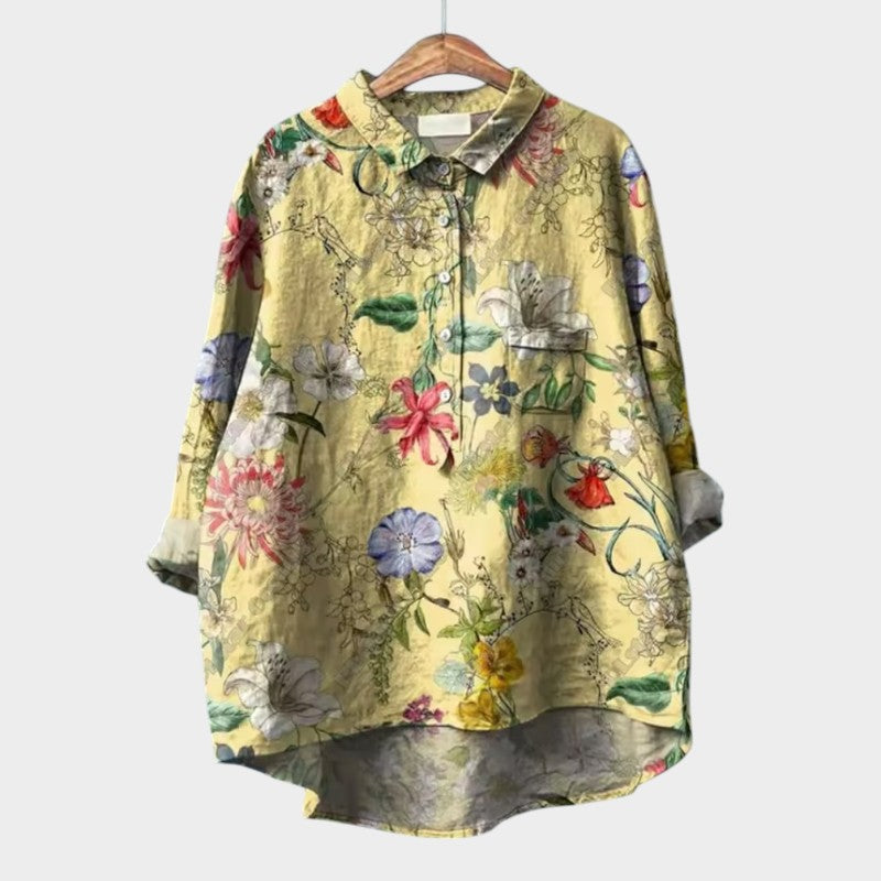 Liv - Skjorte med Vintage-blomsterprint