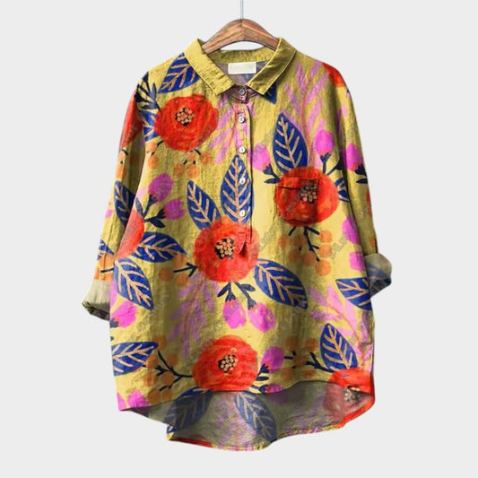 Liv - Skjorte med Vintage-blomsterprint