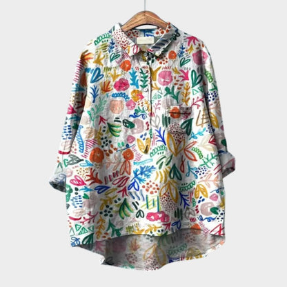 Lena - Skjorte med Vintage-blomsterprint