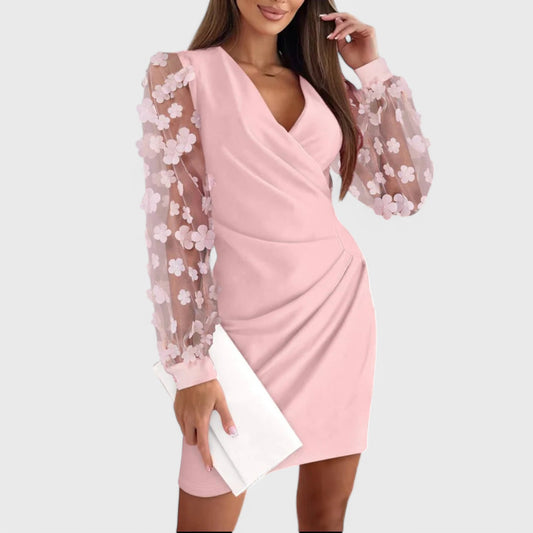 Olivia - Elegant Efterårskjole Med V-hals