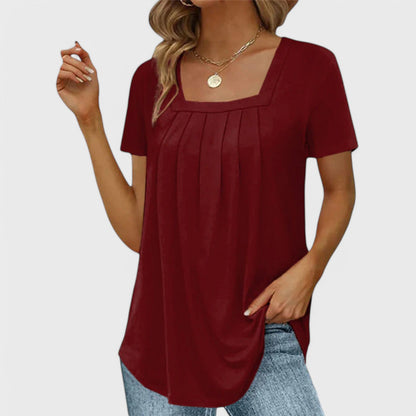Athena - Sommer Elegant Plisseret Bluse