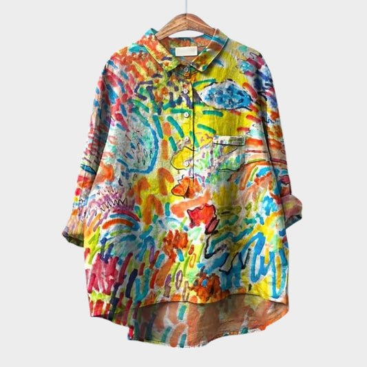 Liv - Skjorte med Vintage-blomsterprint