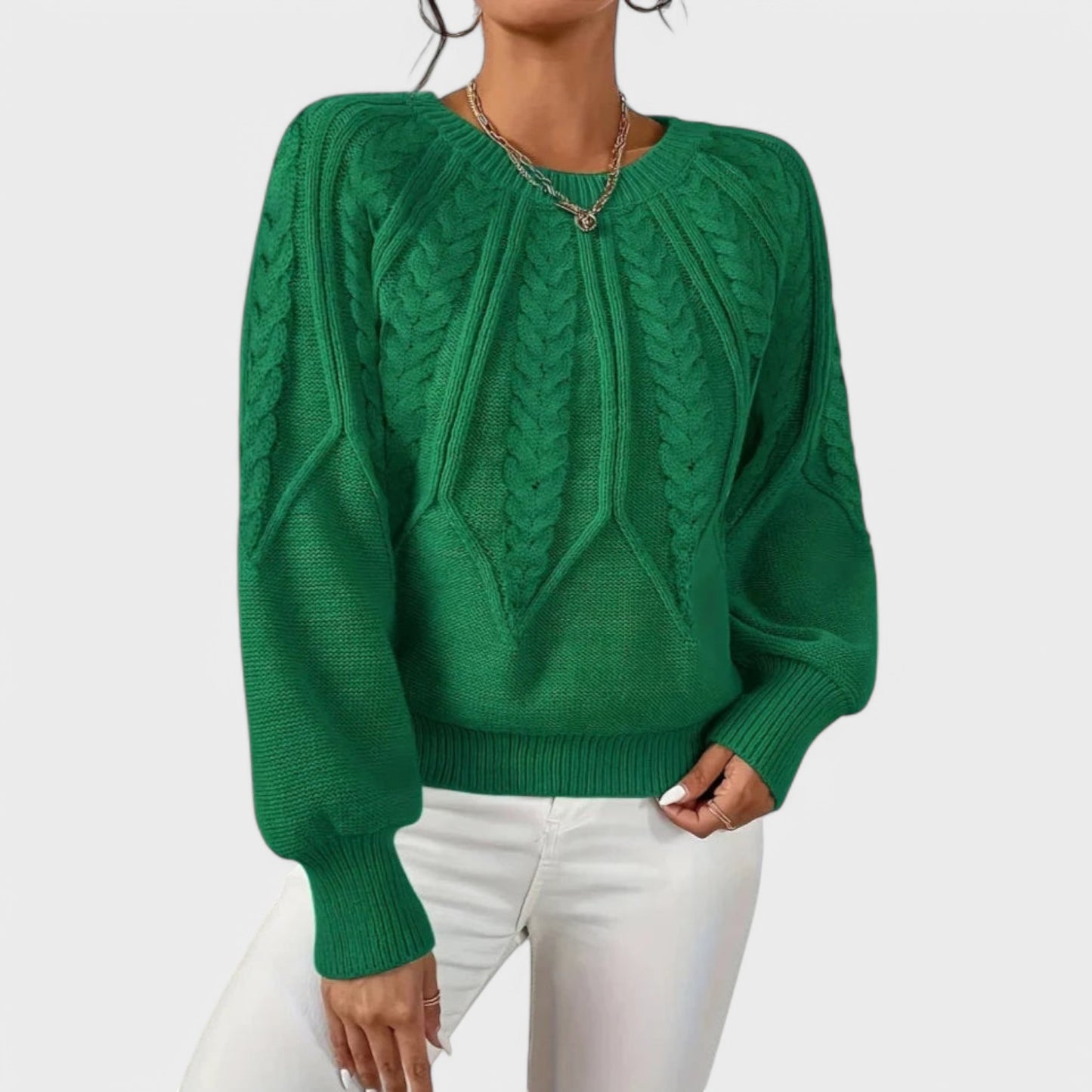 Mila - Elegant Sweater Med Fletning