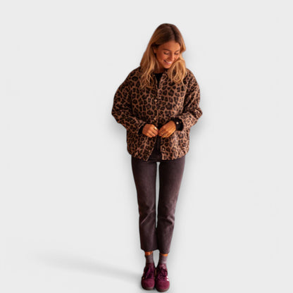 Larisa - Leopard Bomberjakke