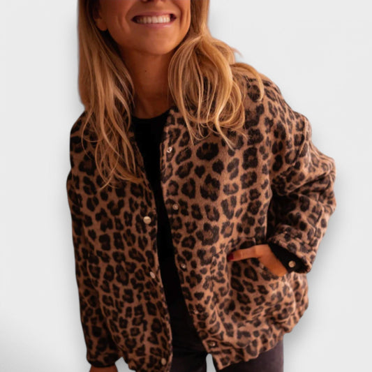 Larisa - Leopard Bomberjakke
