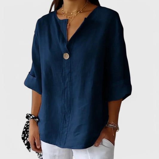 Jessa - Afslappet bluse med V-hals