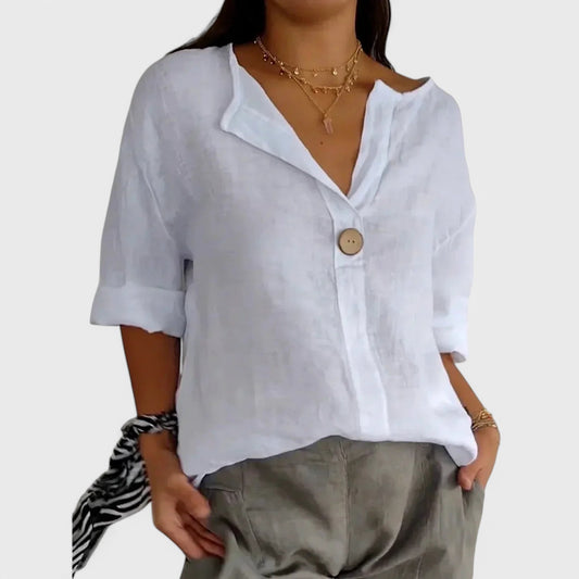 Jessa - Afslappet bluse med V-hals