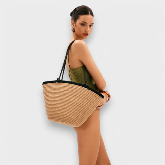 Karlina - Holiday Straw Bag Med Stor Kapacitet