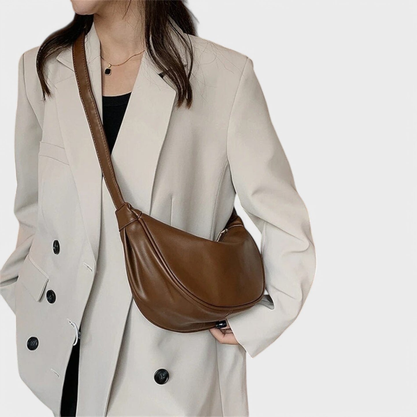Maria - Minimalistisk Sort Hobo Taske