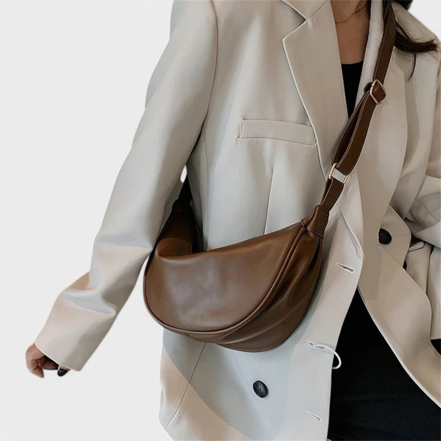 Maria - Minimalistisk Sort Hobo Taske