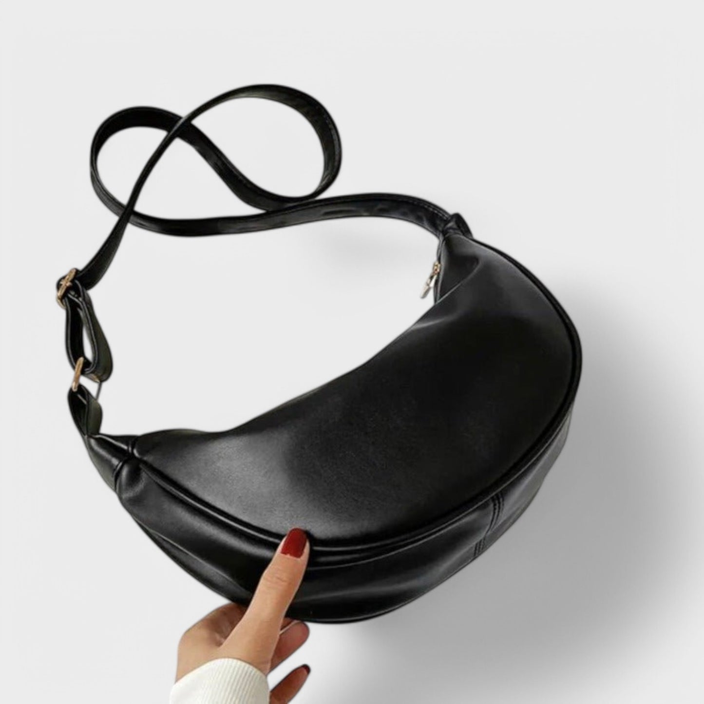 Maria - Minimalistisk Sort Hobo Taske