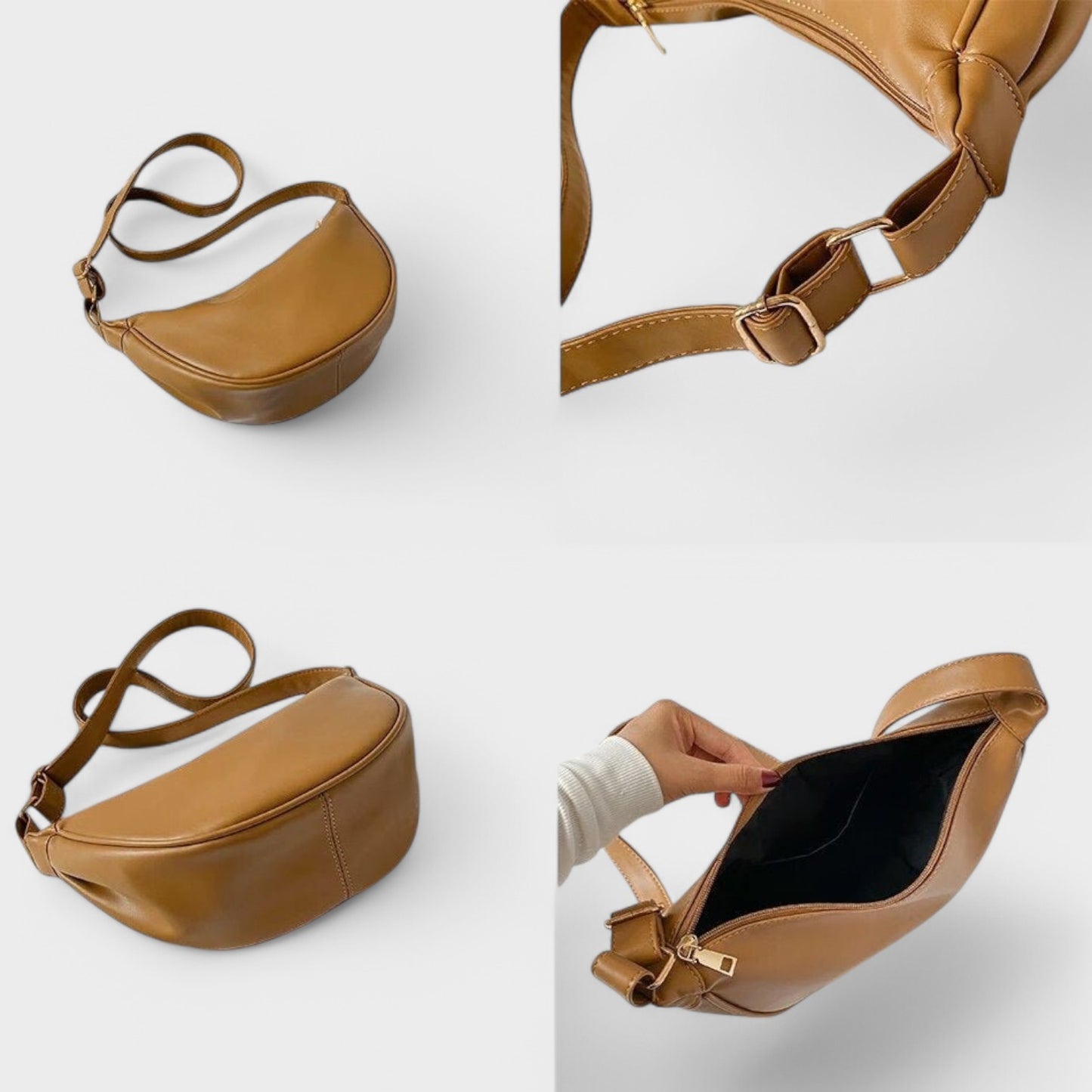 Maria - Minimalistisk Sort Hobo Taske