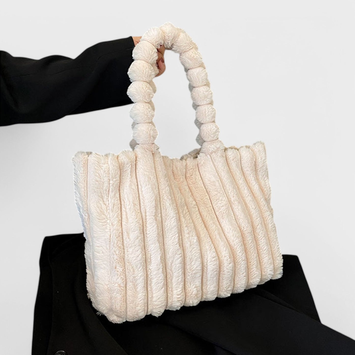 Patricia - Plush Textured Faux Fur Handbag