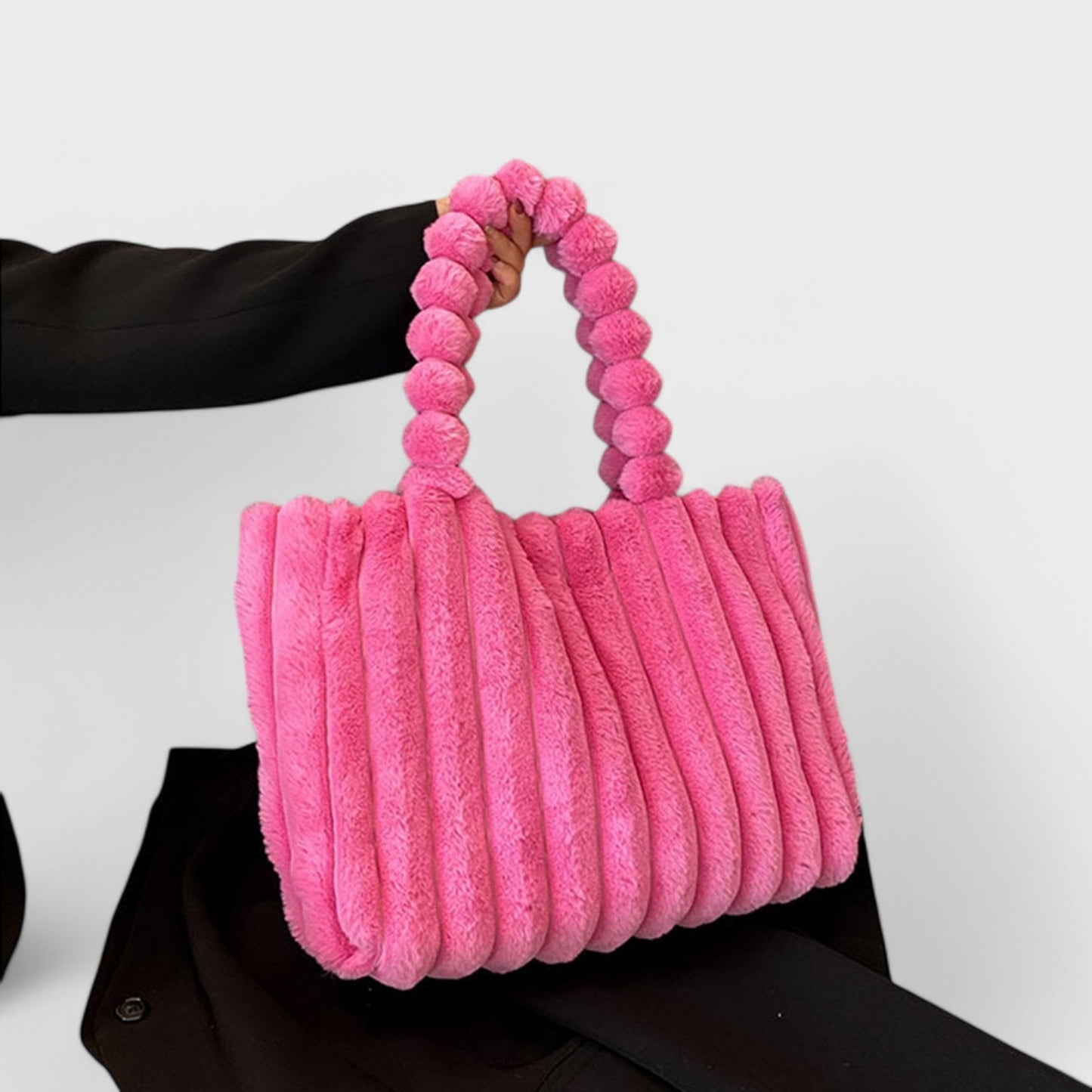 Patricia - Plush Textured Faux Fur Handbag