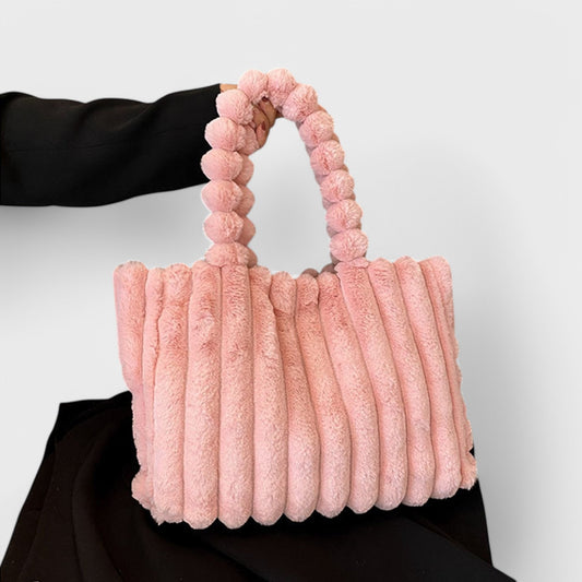 Patricia - Plush Textured Faux Fur Handbag