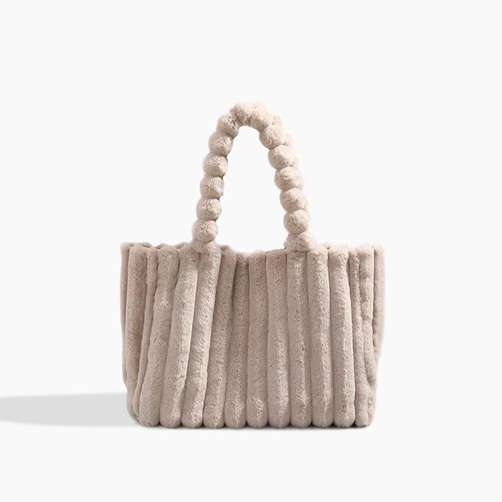 Plush Textured Faux Fur Handbag – Blød Vinter Tote