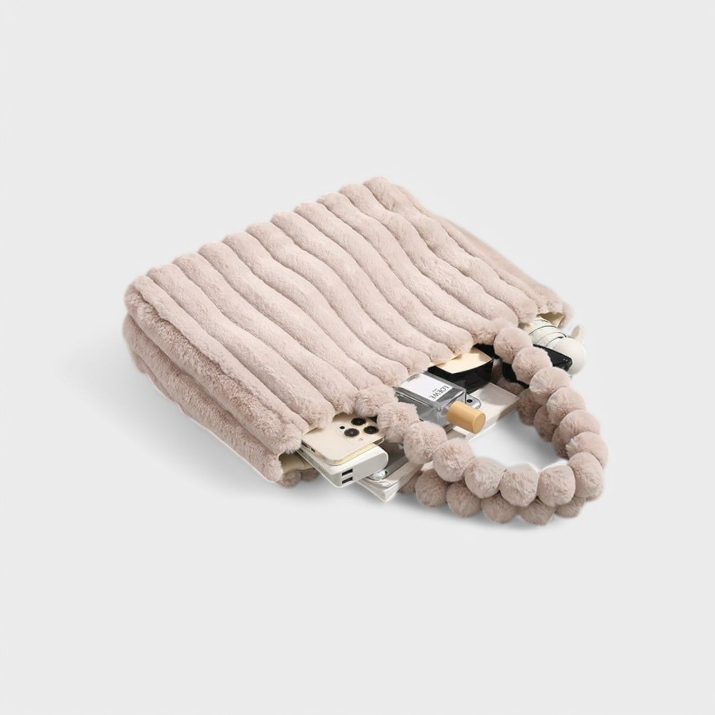 Patricia - Plush Textured Faux Fur Handbag
