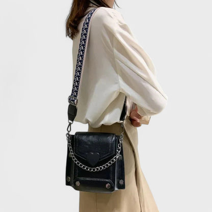 Vibeke- Vintage Hjerte Accent Crossbody Taske