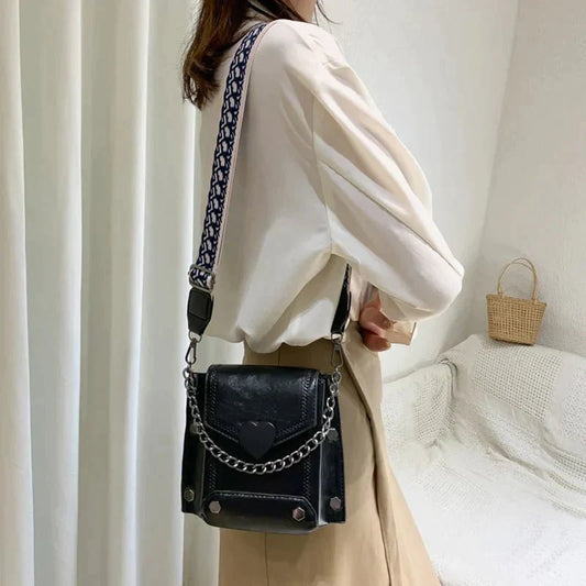 Vintage Hjerte Accent Crossbody Taske