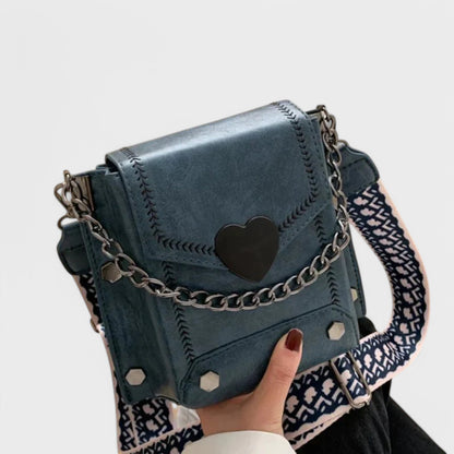 Vibeke- Vintage Hjerte Accent Crossbody Taske