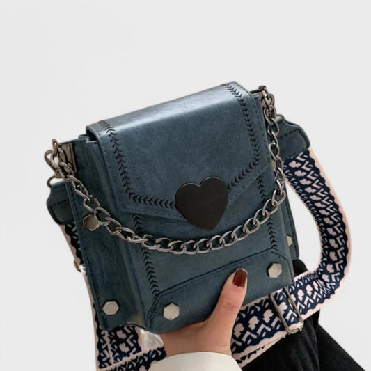 Vibeke- Vintage Hjerte Accent Crossbody Taske