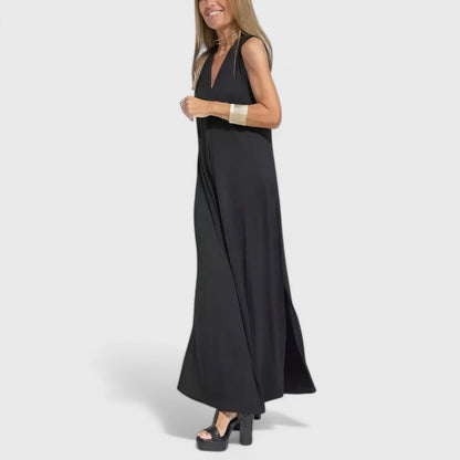 Ava - Elegant lang kjole + GRATIS matchende cardigan