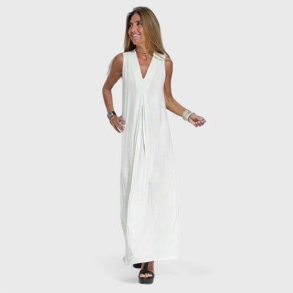 Ava - Elegant lang kjole + GRATIS matchende cardigan